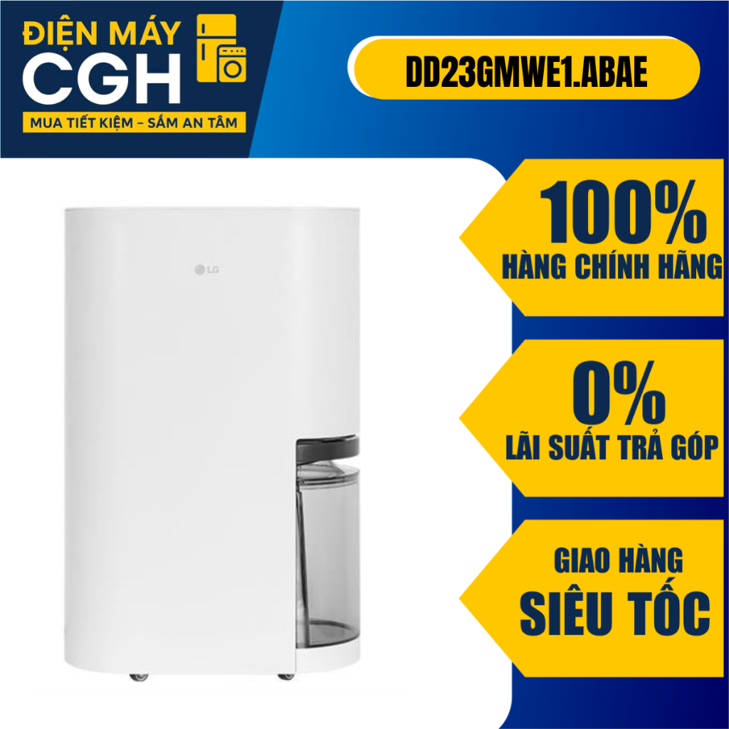 Máy hút ẩm Dual Inverter LG, 23L, bình chứa 5L DD23GMWE1.ABAE