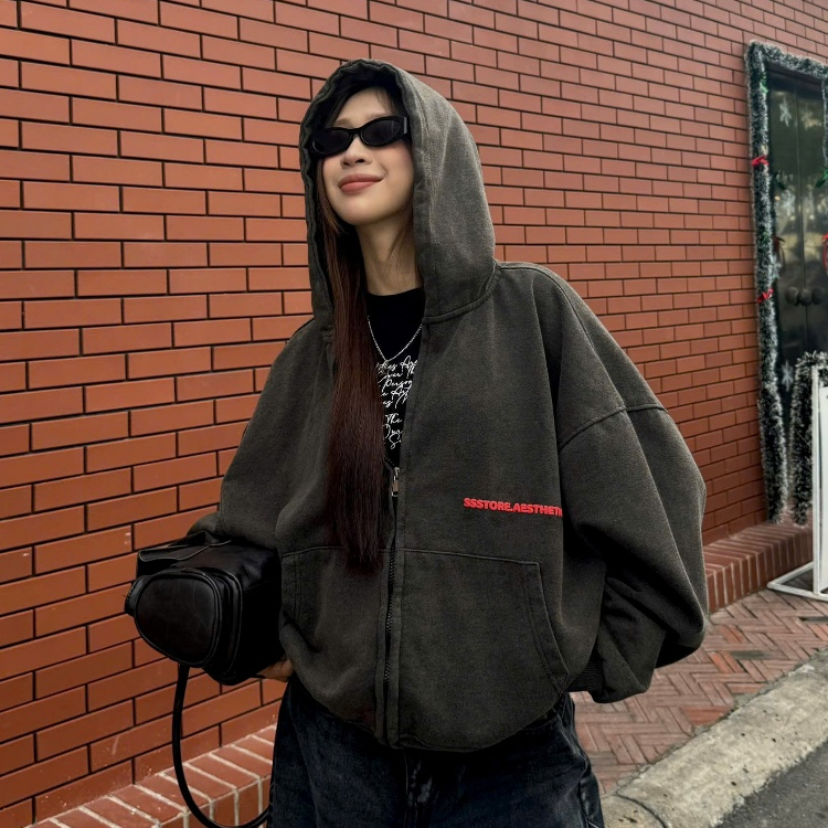 [SẢN PHẨM MỚI] Áo Khoác Zip Wash PREMIUM In Nổi Chất Vải Nỉ Chân Cua Boxy Unisex Rộng Nam Nữ | SSSTORE.Aesthetic | BigBuy360 - bigbuy360.vn