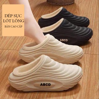 (Nam tăng 1 size) Dép sục Nam/Nữ ABCD lót lông cừu bản cao cấp, giày sục lót lông ấm áp, đi êm chân sang trọng