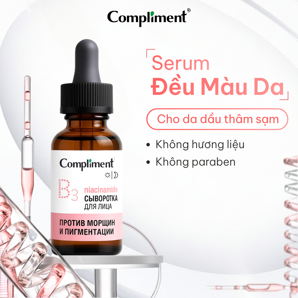 Serum Tinh chất Dưỡng Da Compliment B3 Anti-wrinkle Đều Màu, Kiềm Dầu, Dưỡng Ẩm, Trắng Sáng 27ml