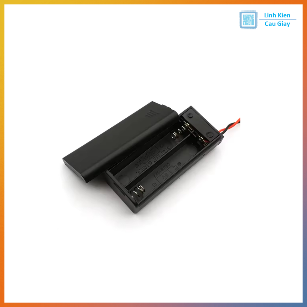 Hộp Đế 2 Pin AAA có nắp và công tắc