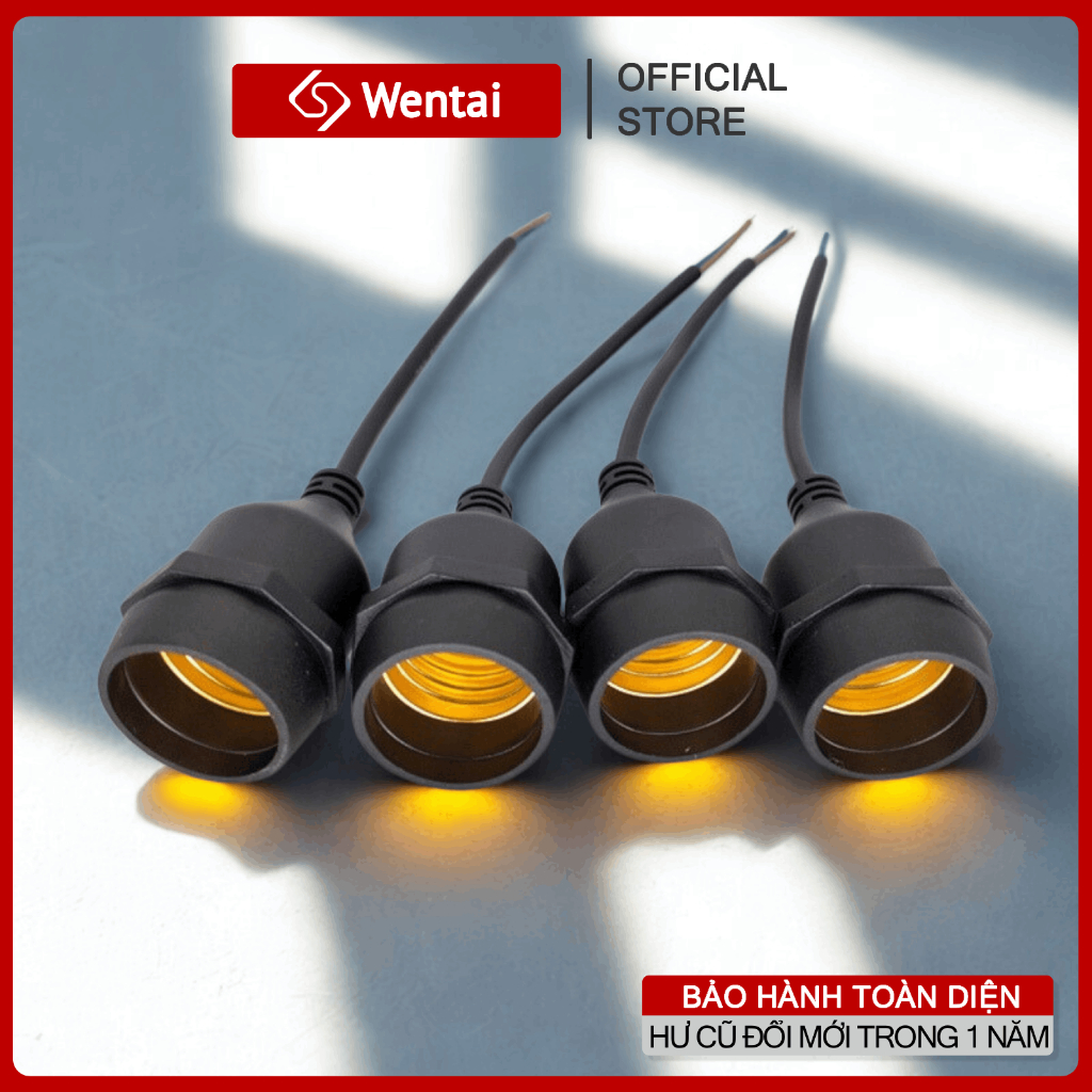 Đui đèn E27 chống nước, chống thấm nước màu đen chính hãng E27 phù hợp mọi LED bulb