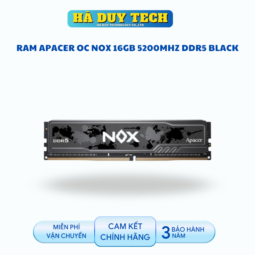 RAM APACER OC NOX 16GB 5200MHZ DDR5 BLACK - Cam Kết Chính Hãng - BH 36T - Ha Duy Tech