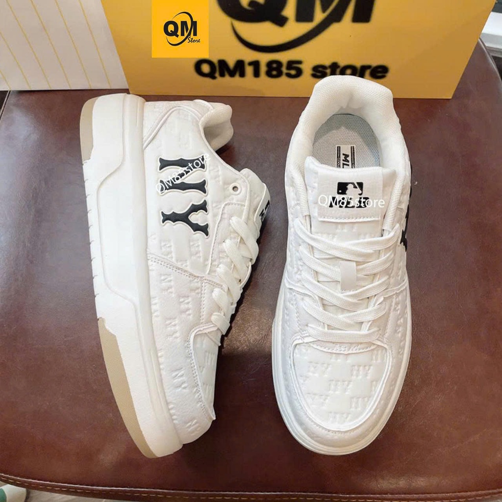 Giày Thể Thao MLB Chunky Liner chữ dập chìm, giày trắng af1 Full Size Box Bill tặng vớ