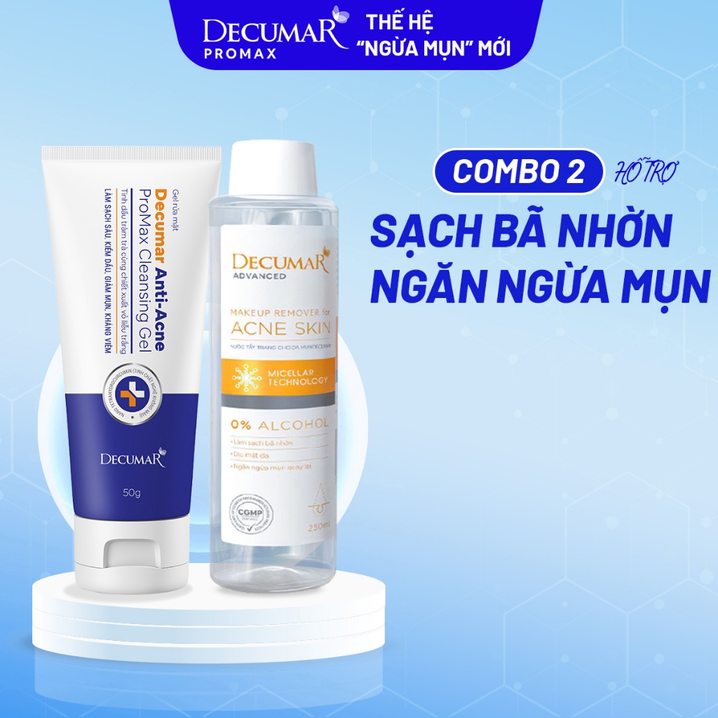 Combo 2 làm sạch, ngừa mụn, kiềm dầu Decumar Promax và Advanced - DPG02 , DTT10