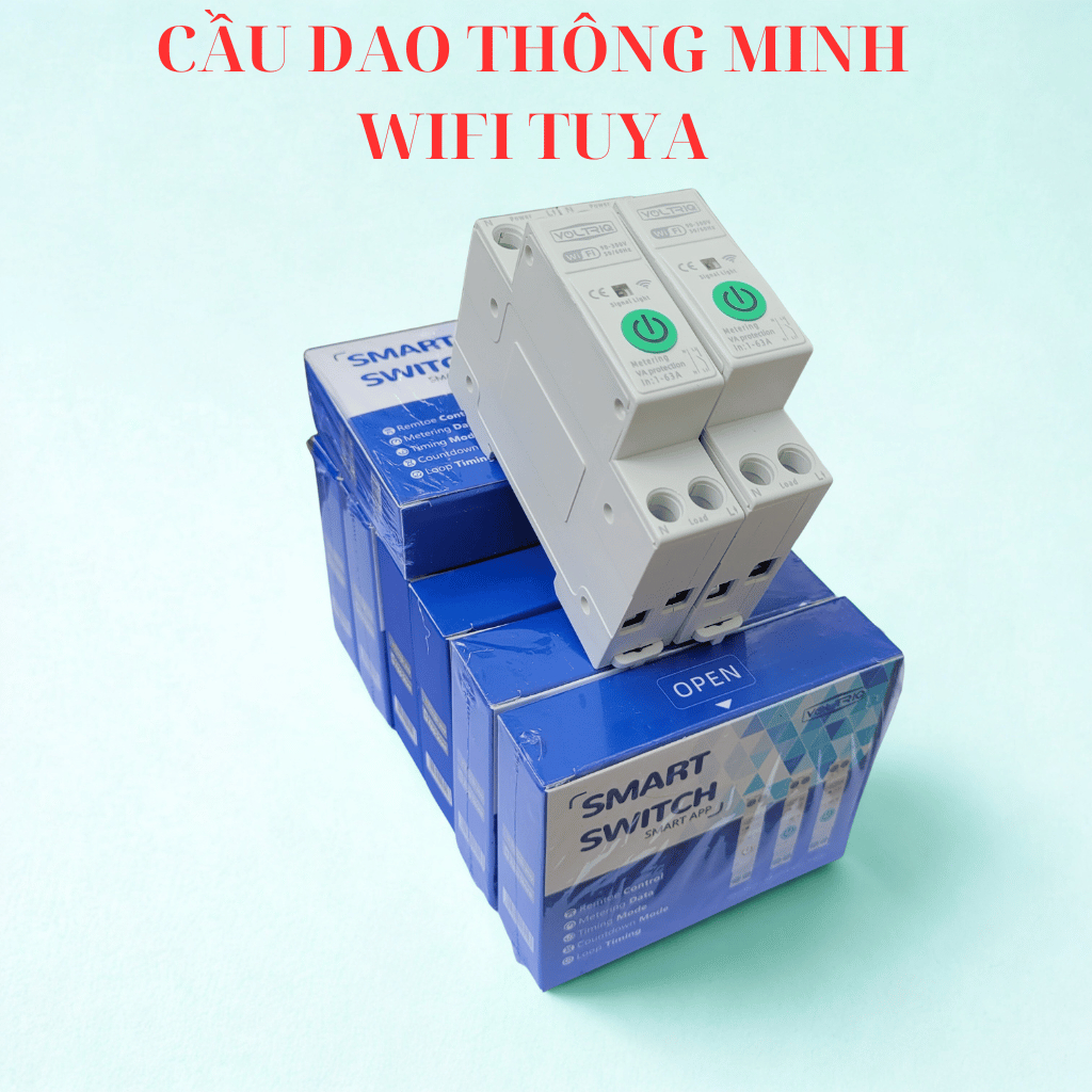 Cầu dao thông minh, aptomat thông minh wifi tuya