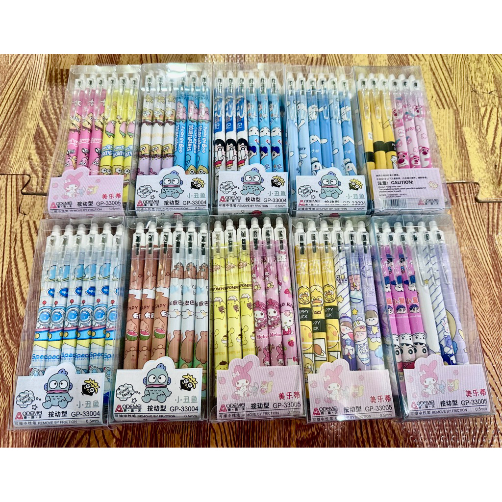  Hộp 12 bút bi bấm Gel có đầu tẩy xóa được đa dạng mẫu mã 