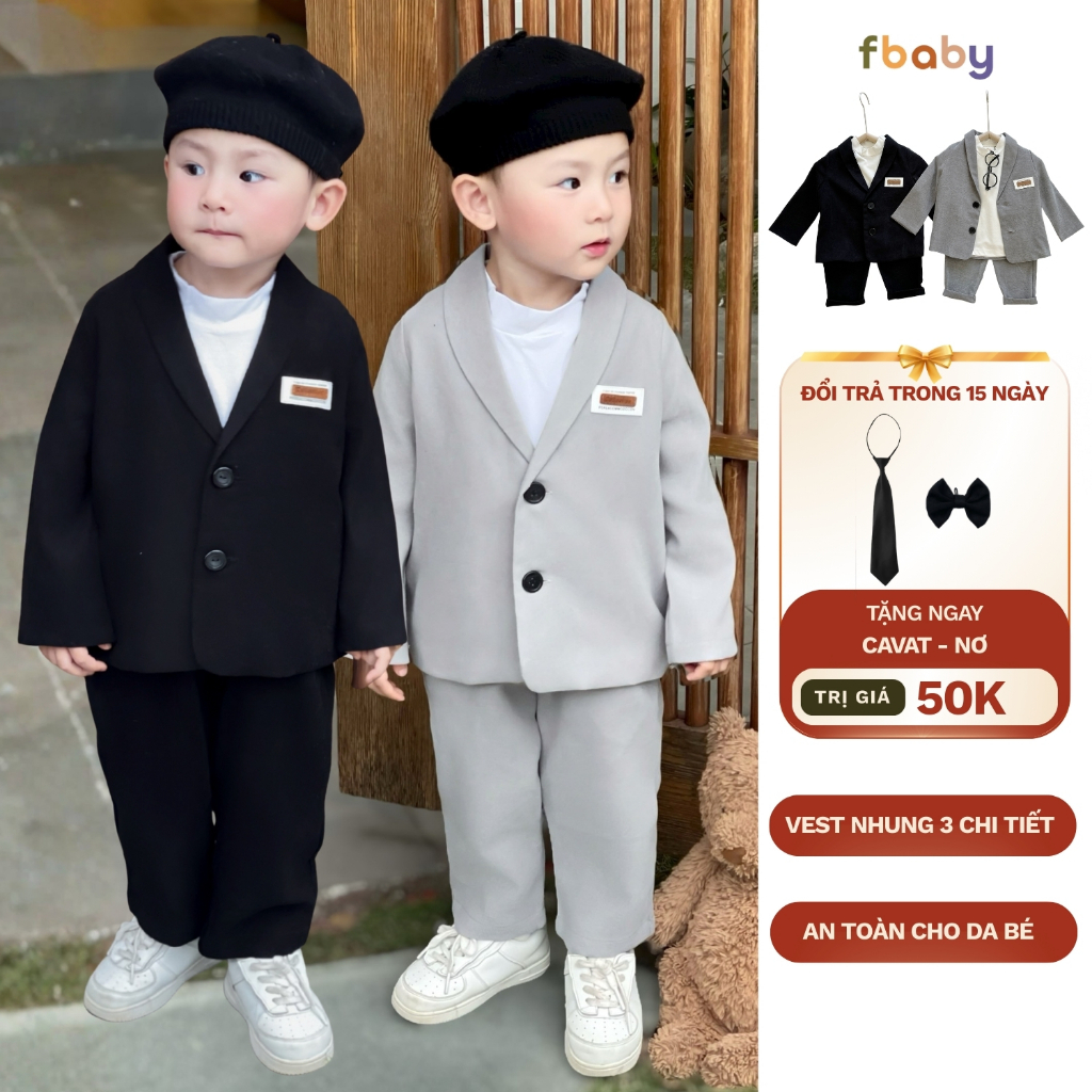 Set Bộ Vest Nhung Fbaby Kèm Áo Cotton Giữ Nhiệt