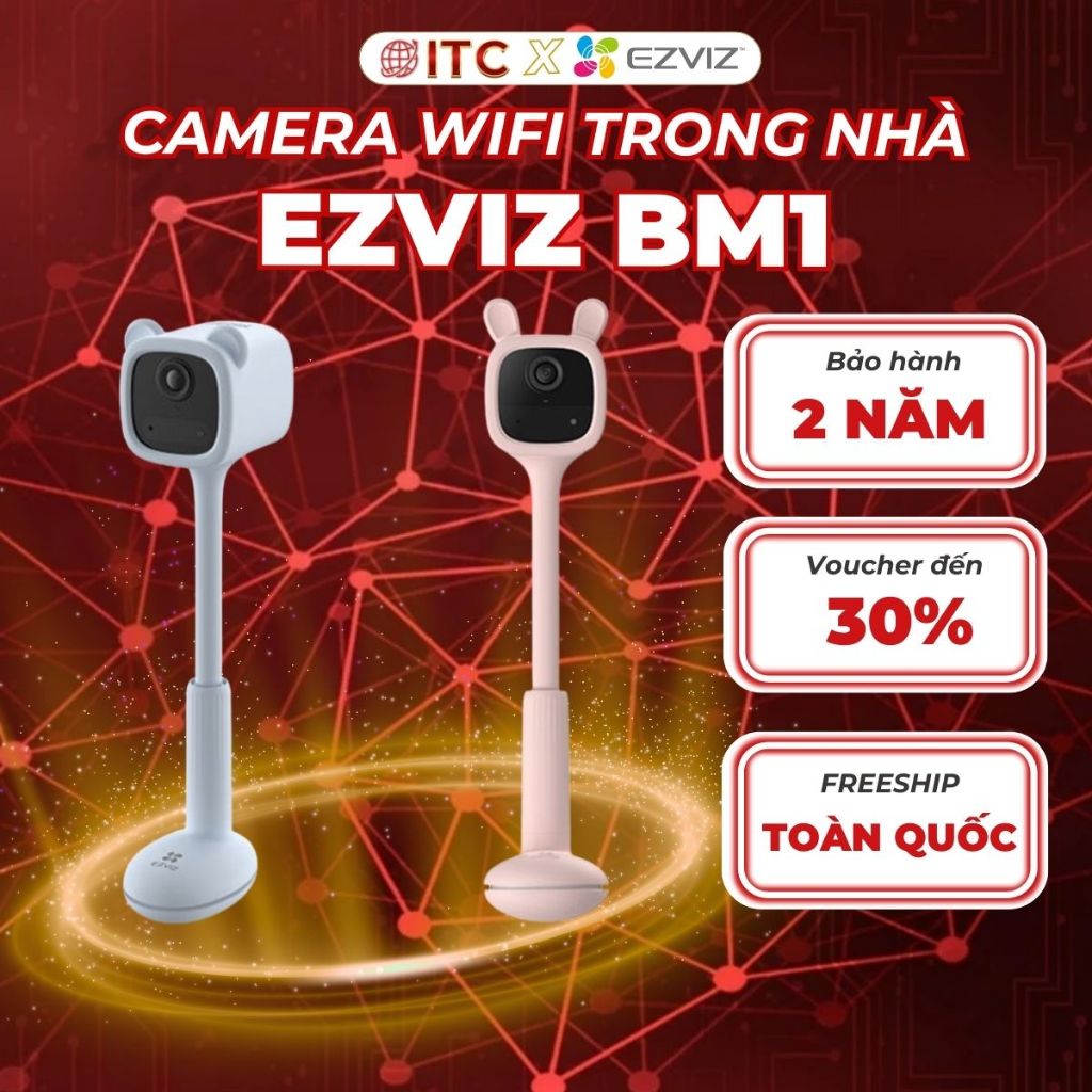 Camera theo dõi trẻ em không dây EZVIZ BM1: Pin sạc, cảnh báo tiếng khóc & chuyển động.
