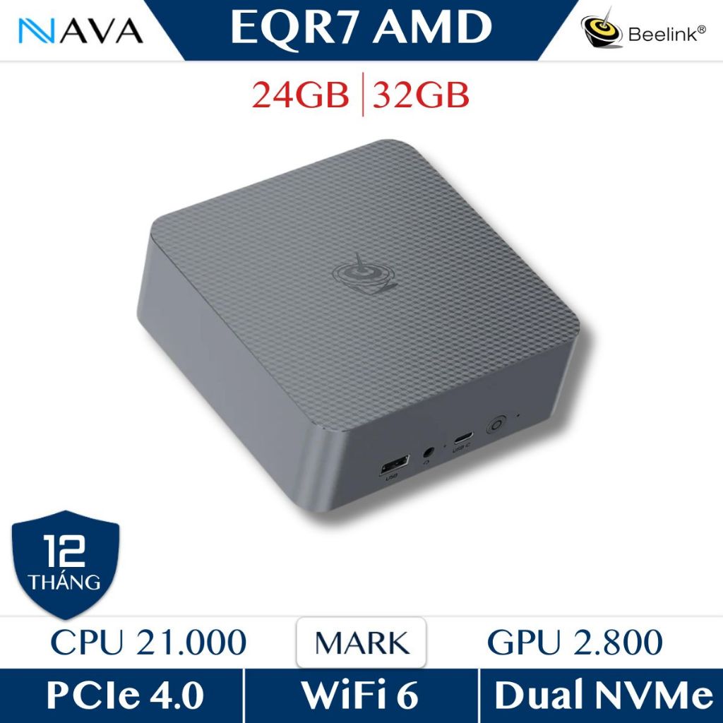 Mini PC Beelink EQR7 Ryzen 7 7735U 24GB | 32GB LPDDR5 (Ram không đổi) - Hiệu năng cao nhỏ gọn