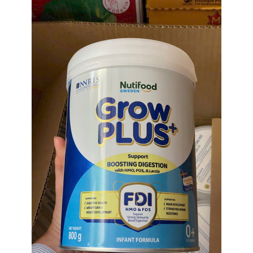 DATE MỚI - Sữa bột Nutifood grow plus+ 0+/1+/2+ 800gr hỗ trợ tiêu hoá, cân nặng, phát triển trí não,