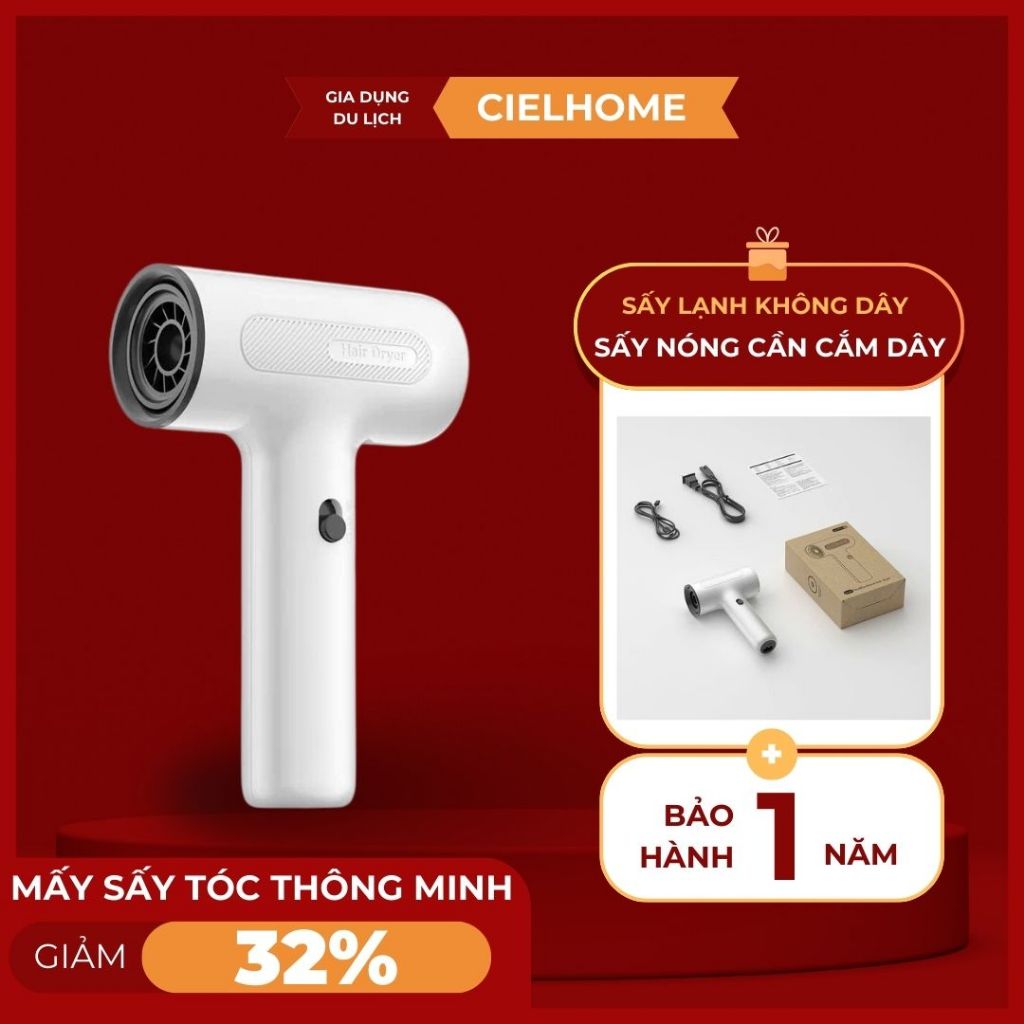 Máy sấy tóc thông minh không dây với 2 chế độ