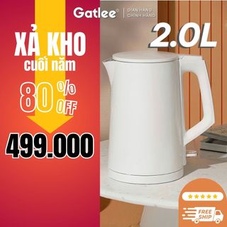    XẢ KHO CUỐI NĂM 80%   Bình đun siêu tốc GATLEE 1.8L,1500W 2 lớp cách nhiệt inox 304 sôi tự ngắt ấm siêu tốc AST2000 