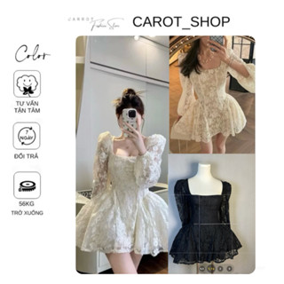  VHT29   BIGSZIE  Đầm thiết kế dài taydáng xoè công chúa  S => 3XL + KÈM QUẦN   mang đi tiệc by CarrotShop 