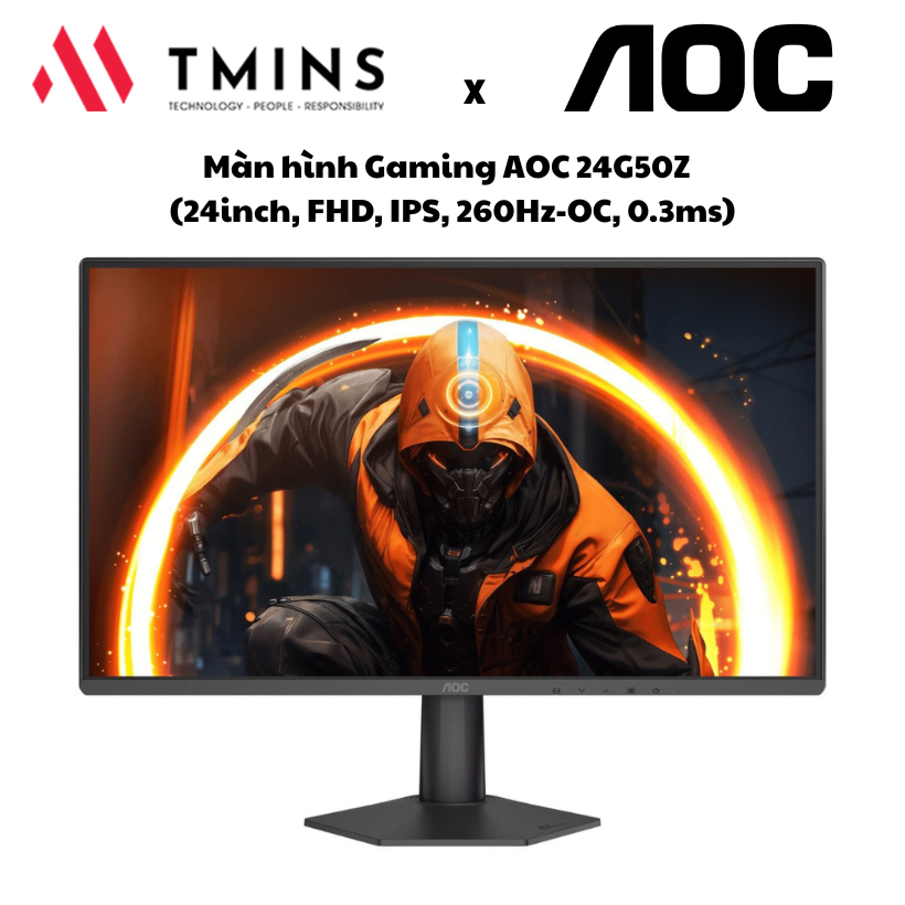 Màn hình Gaming AOC 24G50Z  (24inch, FHD, IPS, 260Hz-OC, 0.3ms) - Hàng chính hãng.