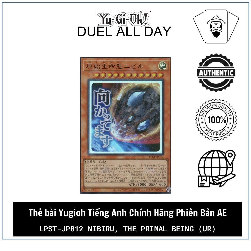Thẻ bài Yugioh Tiếng Nhật Chính Hãng Phiên Bản JP: LPST-JP012 Nibiru, the Primal Being (UR)