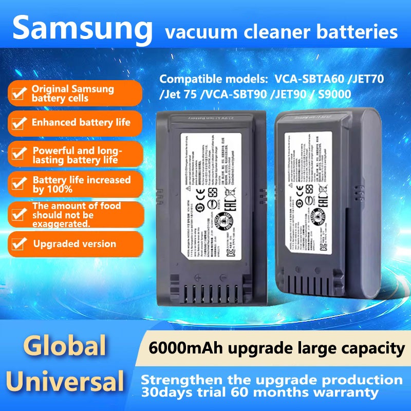 (12H) Thích hợp cho pin máy hút bụi Samsung Jet 60 Jet 70 Jet 90 VCA-SBT90 Jet70 Pet Jet 75