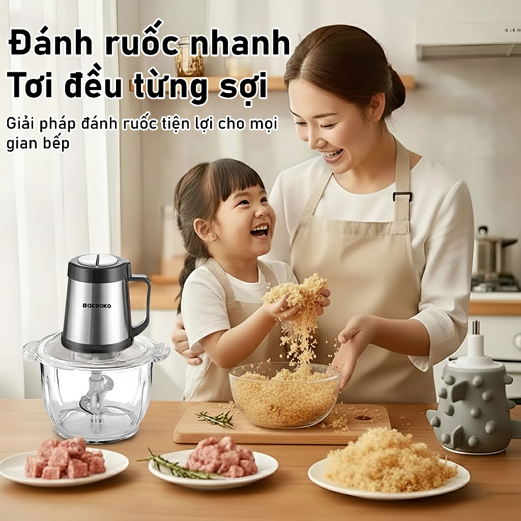 Máy Xay Thịt Đa Năng Bear QSJ -B02Q1 Gồm 4 Lưỡi Kép 2 L Xay Thịt Rau Củ Quả Tiện Lợi | BigBuy360 - bigbuy360.vn