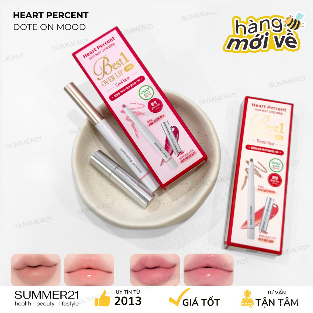 Set chì kẻ viền môi HEART PERCENT DOTE ON MOOD LIP PENCIL SET