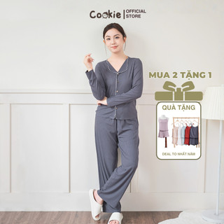  Set Đồ Ngủ Nữ COOKIE Bộ Pijama Dài Tay Mommy Thu Đông Size S M L XL 2025 