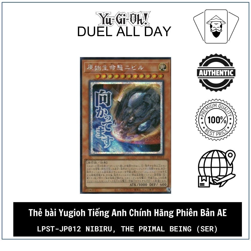 Thẻ bài Yugioh Tiếng Nhật Chính Hãng Phiên Bản JP: LPST-JP012 Nibiru, the Primal Being (SER)