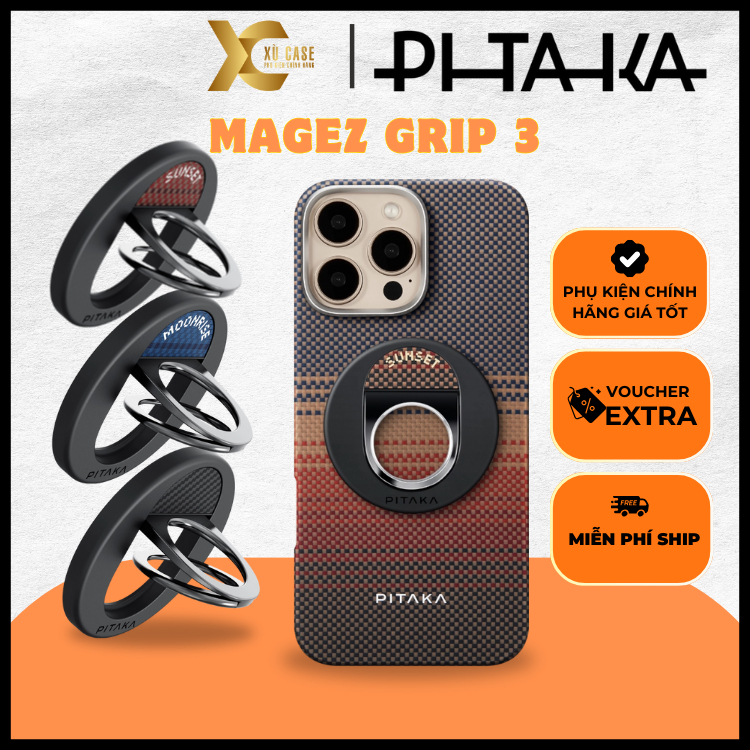 [ CHÍNH HÃNG ] Giá Đỡ Nam Châm PITAKA MagEZ Grip 3 Stand Ring Holder cho iP Hàng Chính Hãng