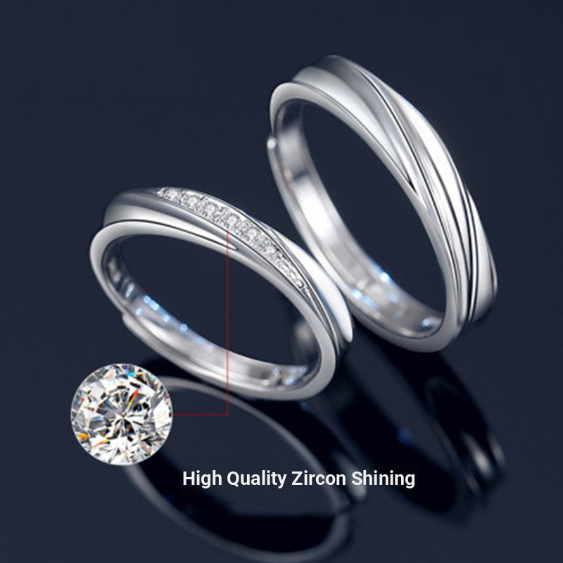 Nhẫn đôi dành cho các cặp đôi, thiết kế trang nhã và đơn giản, món quà hoàn hảo cho Ngày Valentine