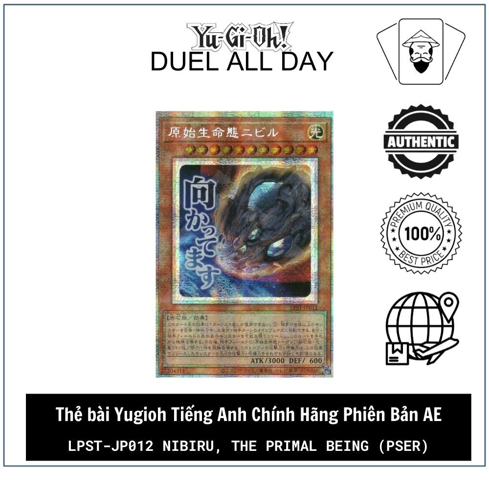 Thẻ bài Yugioh Tiếng Nhật Chính Hãng Phiên Bản JP: LPST-JP012 Nibiru, the Primal Being (PSER)