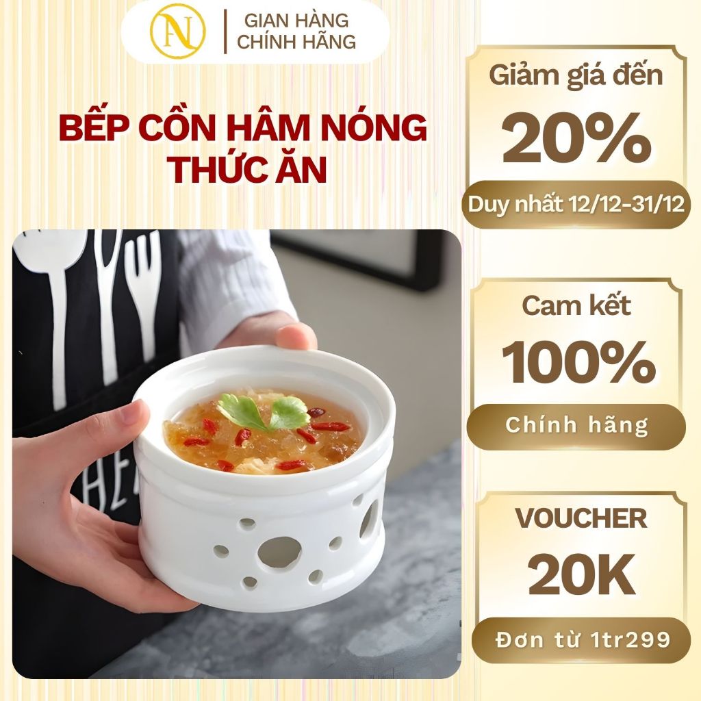 Bếp Cồn Hâm Giữ Nóng Thức Ăn/Đĩa Cồn Mini Bằng Gốm Sứ Size 12cm; dung tích 230ml