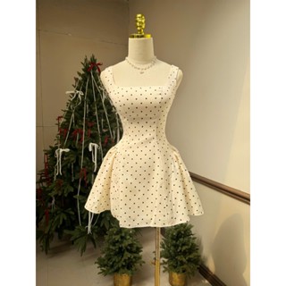  D257 Cabernet Zoey Dress đầm xoè chấm bí hai dây dáng ngắn tôn eo đi tiệc đi chơi 