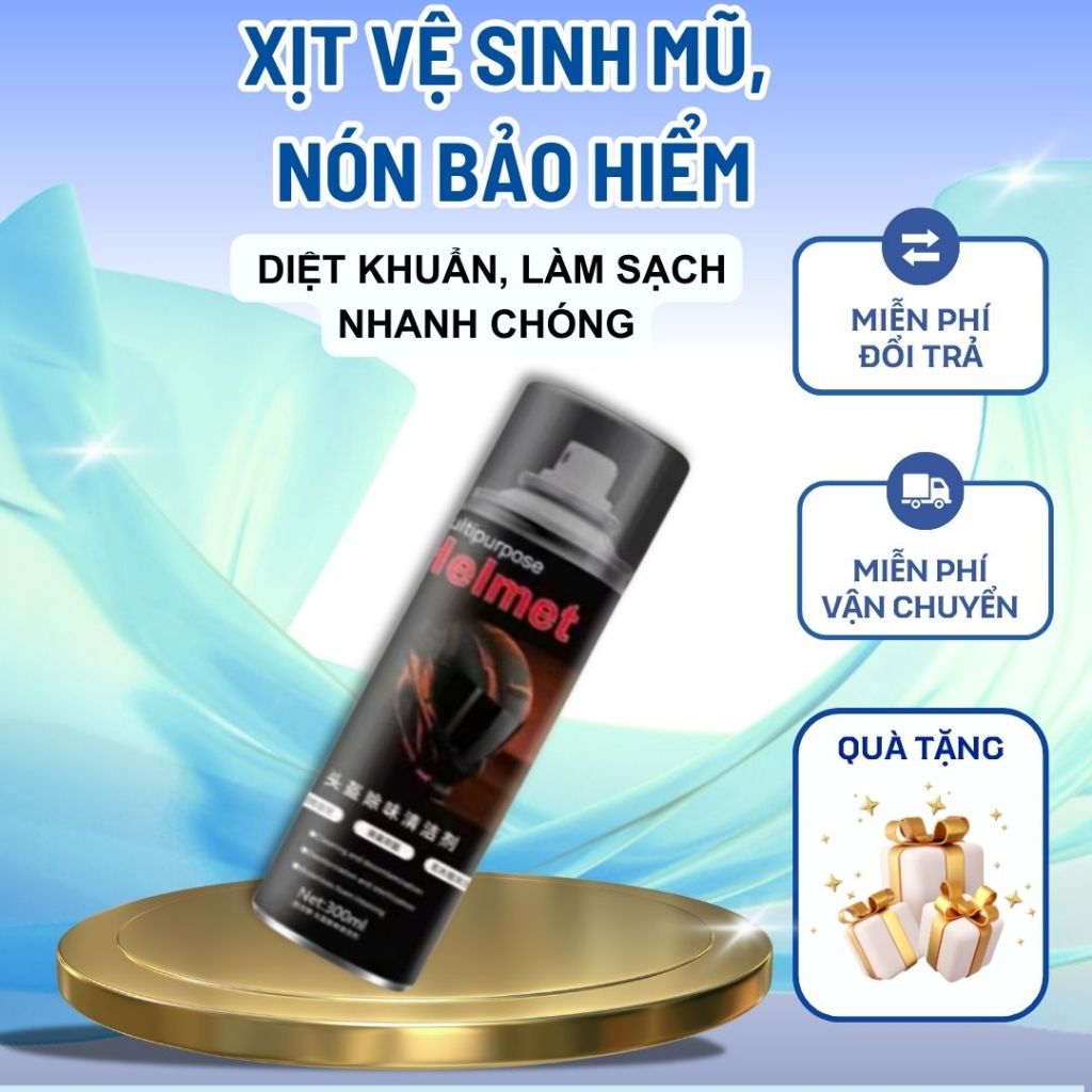 Xịt Vệ Sinh Mũ, Nón Bảo Hiểm, Chai Xịt Vệ Sinh Bọt Tuyết Khử Trùng, Diệt Khuẩn, Làm Sạch Nhanh Chóng