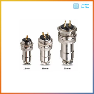 Bộ Jack đực cái GX12 - đầu nối tròn ren vặn