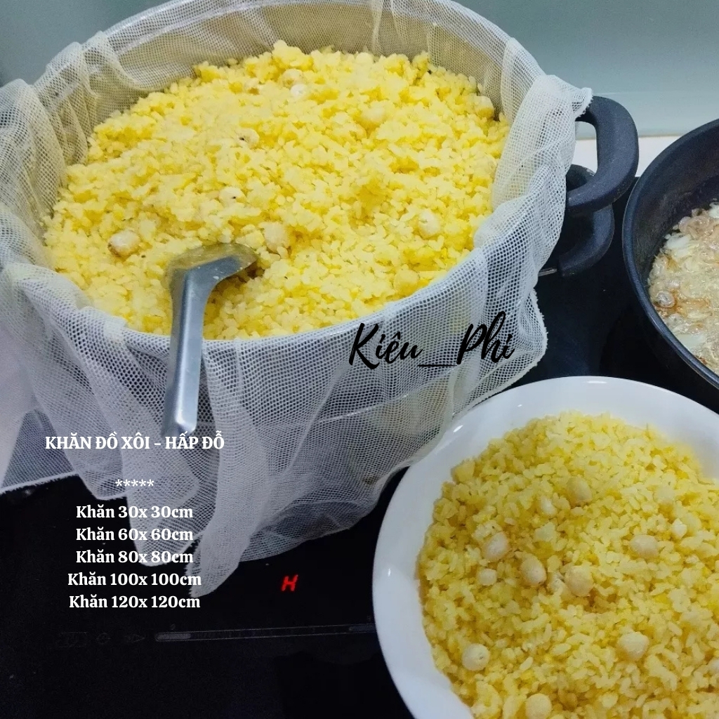 Khăn Đồ Xôi Lưới Lót Chõ Xửng Chống Dính Vải Màn Hấp Bánh Bao, Hấp Xôi Siêu Bền