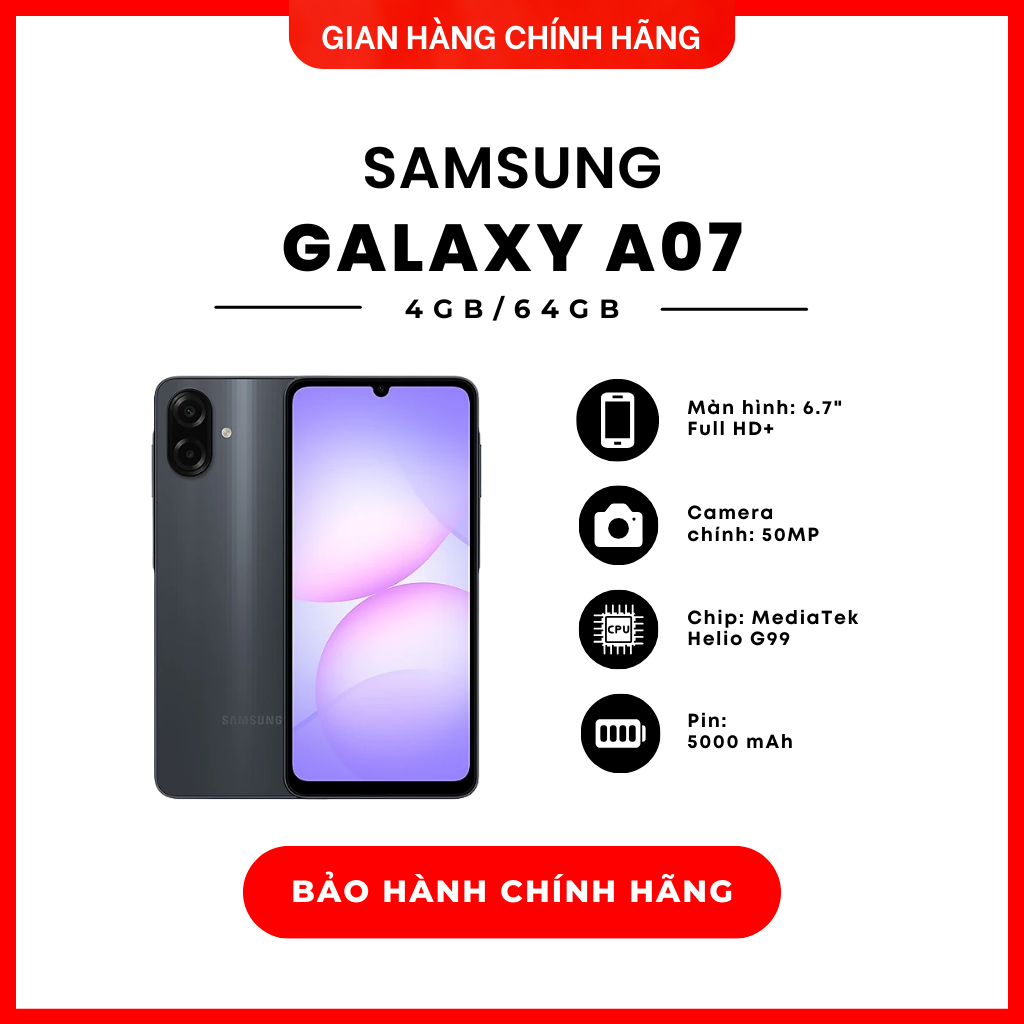 Điện thoại Samsung Galaxy A07 4G 4GB/64GB