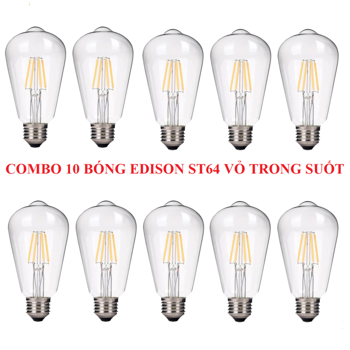 BÓNG EDISON - ST64 - COMBO 10 BÓNG LED EDISON