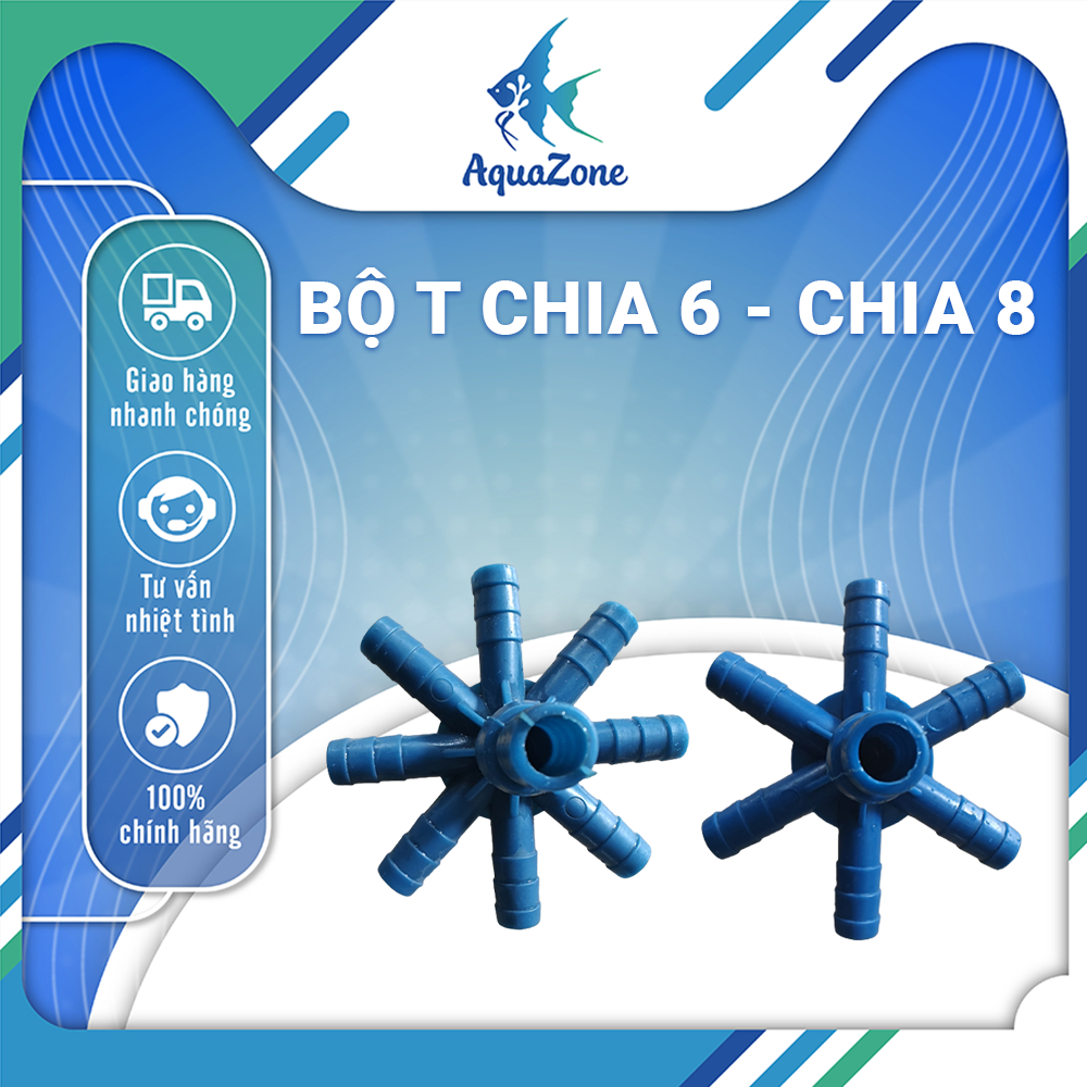 Bộ Chia T Khuếch Tán Oxy – Phân Loại T2/T6/ T8 | Phụ Kiện Chia Khí Oxy Cho Ống Sủi Oxy Nano Tube