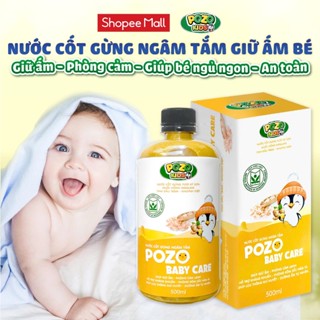  Nước cốt Gừng Pozo Baby Care không bã ngâm chân tắm cho bé phòng cảm lạnh giảm ho  Chai 500ml  