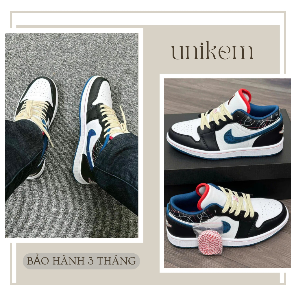 Giày Sneaker Nam Nữ, Giày Thể Thao Cổ Thấp Xanh Đen || Mã JA 13