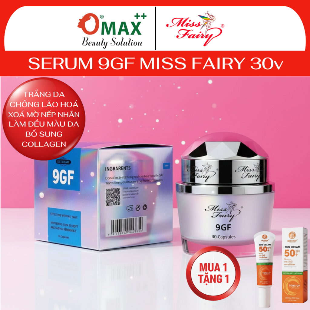 Serum 9GF MISS FAIRY 30V - Giải Pháp Cho Làn Da Không Tuổi - Làm Mềm Mịn Căng Bóng - Chống Nhăn - Ng