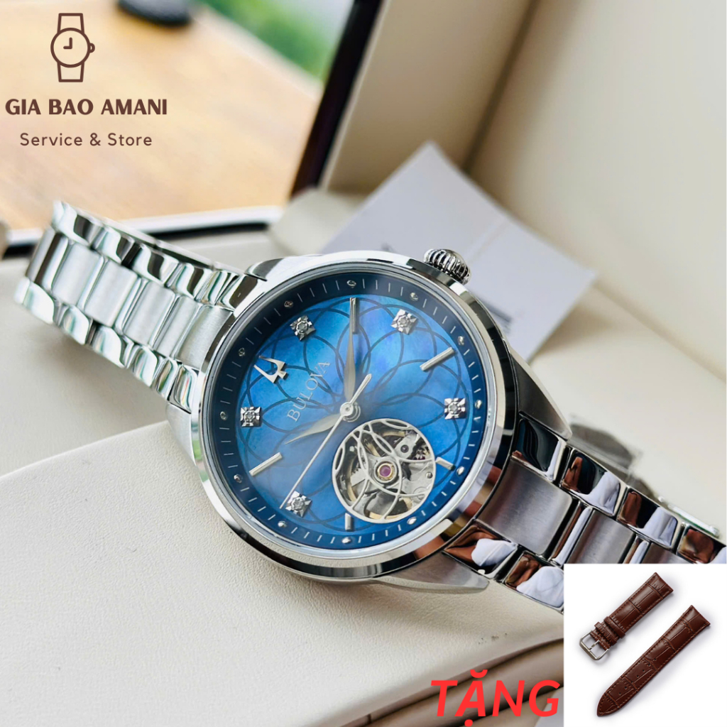 Đồng Hồ Nữ BULOVA Automatic 96P191 Chính Hãng Tặng Dây Da Cao Cấp