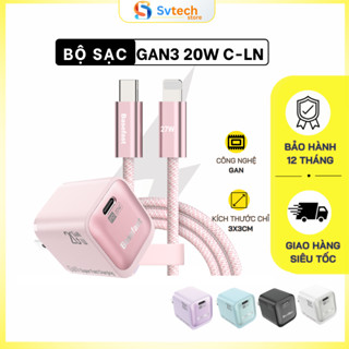 Bộ sạc nhanh 20W công nghệ Gan3 chính hãng Basefast Dây dù bọc thép siêu bền  cho Phone xr xs max 11 12 13 14 prm