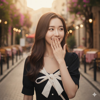 Đầm xòe đen tiểu thư phối nơ cổ