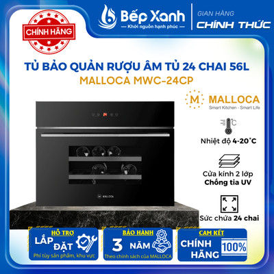 Tủ Bảo Quản Rượu Âm Tủ 56L Malloca MWC 24CP - Sức Chứa 24 Chai - Bảo Hành 3 Năm