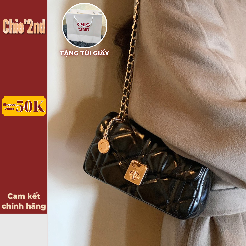 (Sẵn, BST Mới) Túi Xách Nữ Chio2nd, Túi Đeo Chéo, Chất Liệu Da Mẫu Mới 2025 Thời Trang,Túi Nữ Kèm Charm Hot 2025 S204