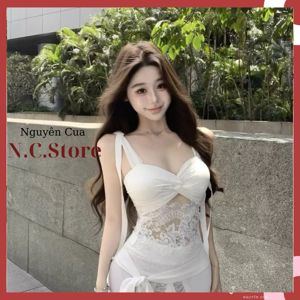 Áo Bara Ren Có Mút Áo 2 Dây Buộc Ren Đính Nơ Cực Xinh