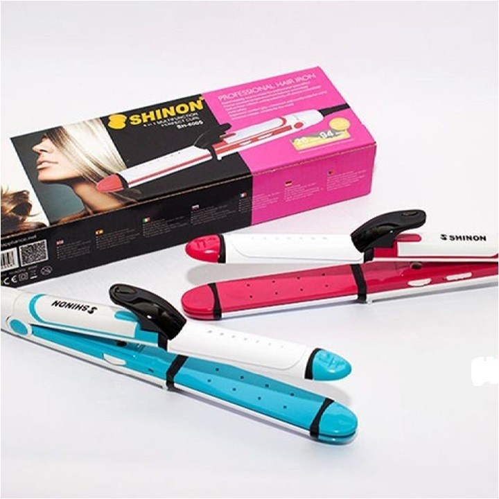Máy uốn duỗi bấm tạo kiểu tóc 3in1 MÀU HỒNG