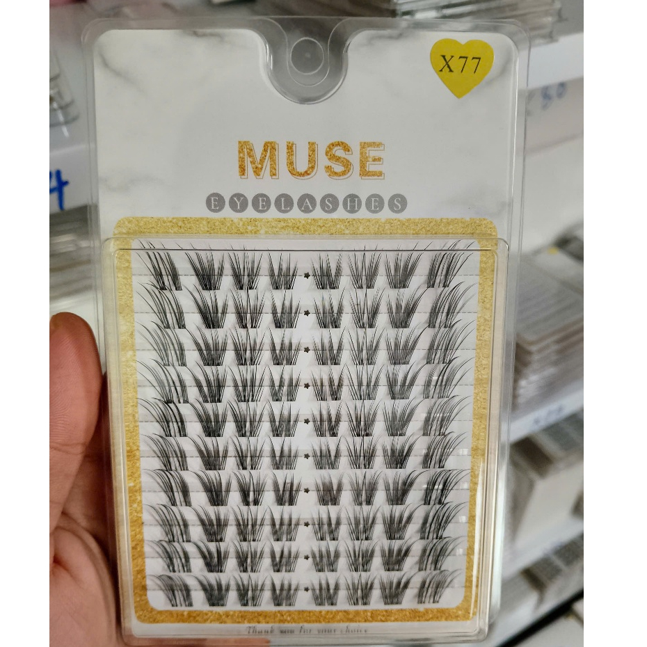 Mi giả muse X77 – lông mi giả cao cấp, mi cụm xéo đuôi - Lomi Shop