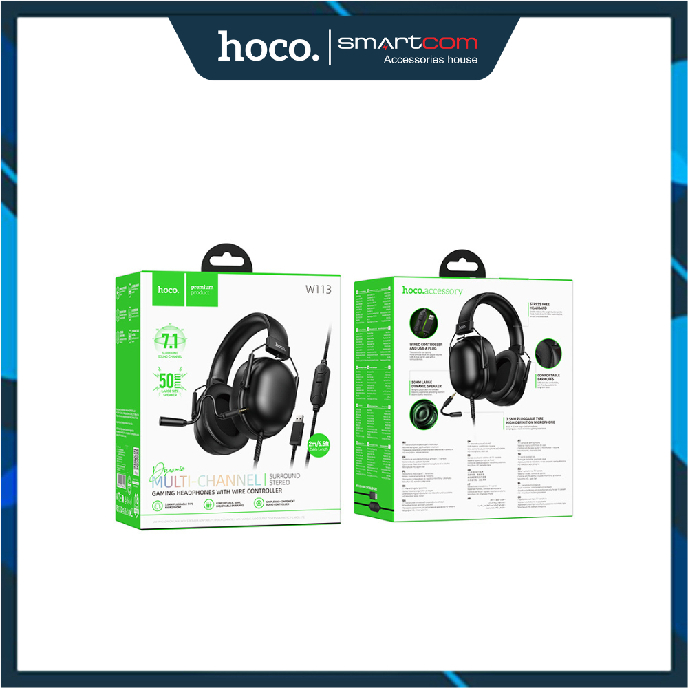 Tai nghe chơi Game chuyên nghiệp có mic đàm thoaị thế hệ mới Hoco W113 chính hãng, tai nghe bass mạnh | BigBuy360 - bigbuy360.vn