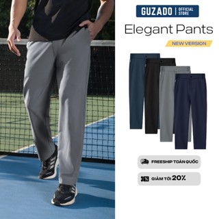  Quần Âu Nam GUZADO Vải Gió Premium Form Đứng Ống Suông Co Giãn Linh Hoạt Cạp Cúc Tiện Dụng GDC03 