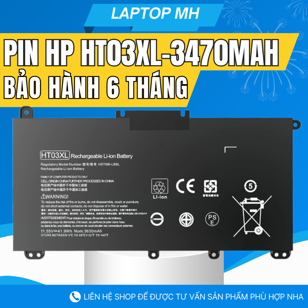 Pin HP Pavilion 15-CS 15-CW 15-DA 15-DB 14-CE 14-CF 14-CK 14-CM 14-DF HT03XL/TF03XL/ CS03XL-BH 12 TH